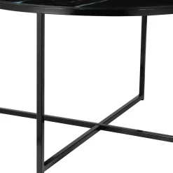 Runder Wohnzimmer Glastisch in Marmor Schwarz - Adiana^Wohnen