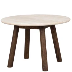 Runder Wohnzimmertisch aus Travertin Stein Beige - Cheyenne^Wohnen Hot