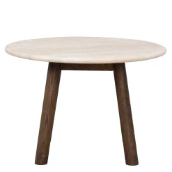 Runder Wohnzimmertisch aus Travertin Stein Beige - Cheyenne^Wohnen Hot