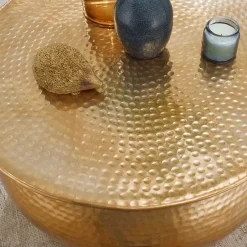 Runder Wohnzimmertisch in Goldfarben - Jusip^Wohnen Online