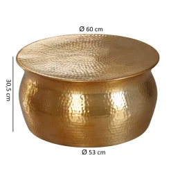 Runder Wohnzimmertisch in Goldfarben - Jusip^Wohnen Online