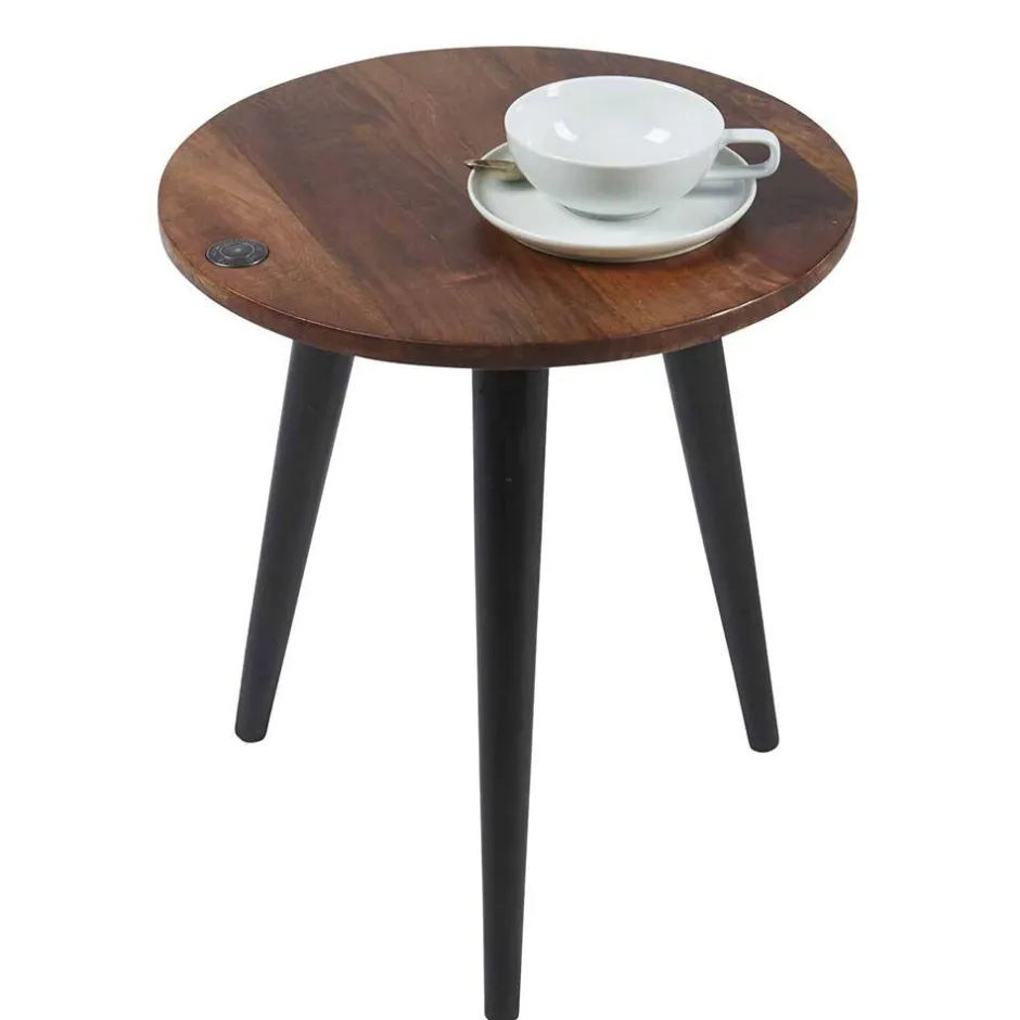 Wohnen Runder Wohnzimmertisch mit 3-Fußgestell - Devanico