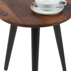 Wohnen Runder Wohnzimmertisch mit 3-Fußgestell - Devanico