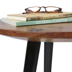 Wohnen Runder Wohnzimmertisch mit 3-Fußgestell - Devanico