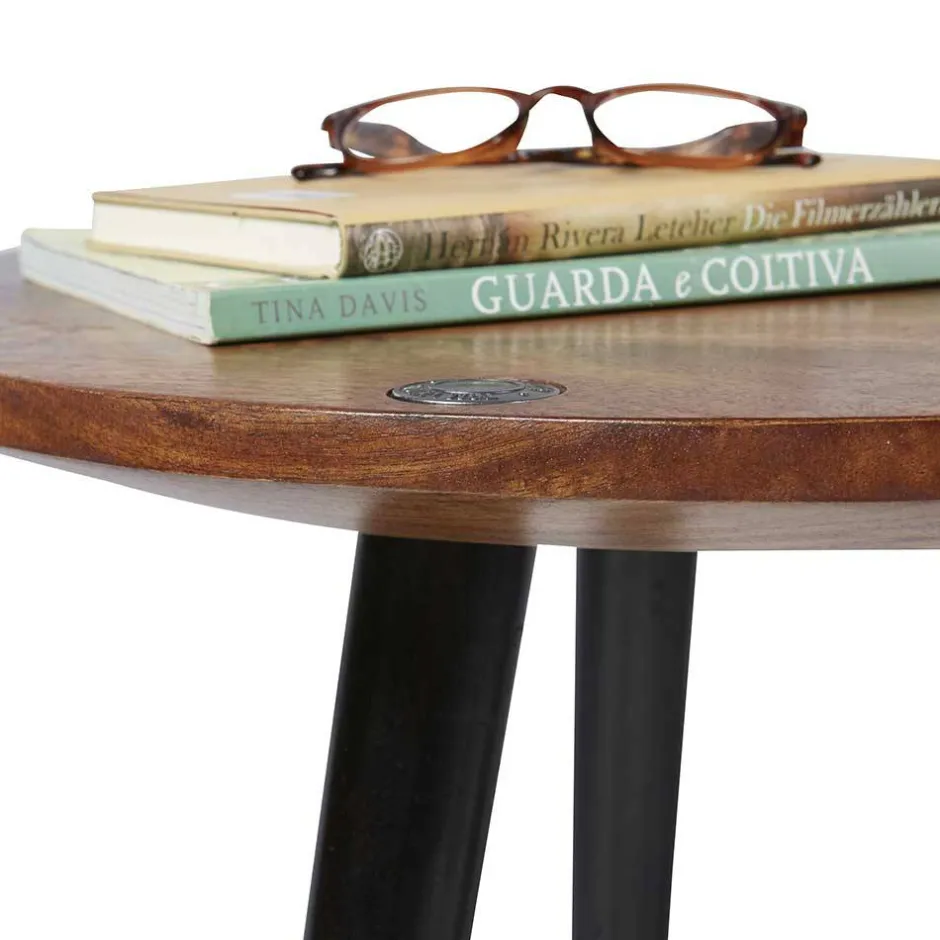 Wohnen Runder Wohnzimmertisch mit 3-Fußgestell - Devanico