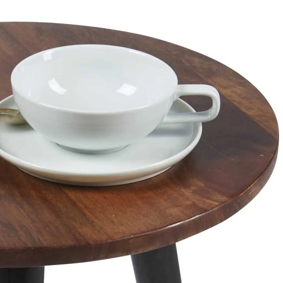 Wohnen Runder Wohnzimmertisch mit 3-Fußgestell - Devanico