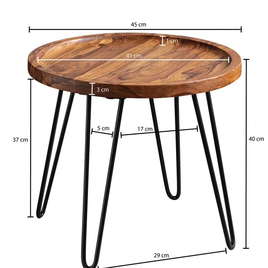 Runder Wohnzimmertisch mit Haarnadel Beinen - Venjar^Wohnen