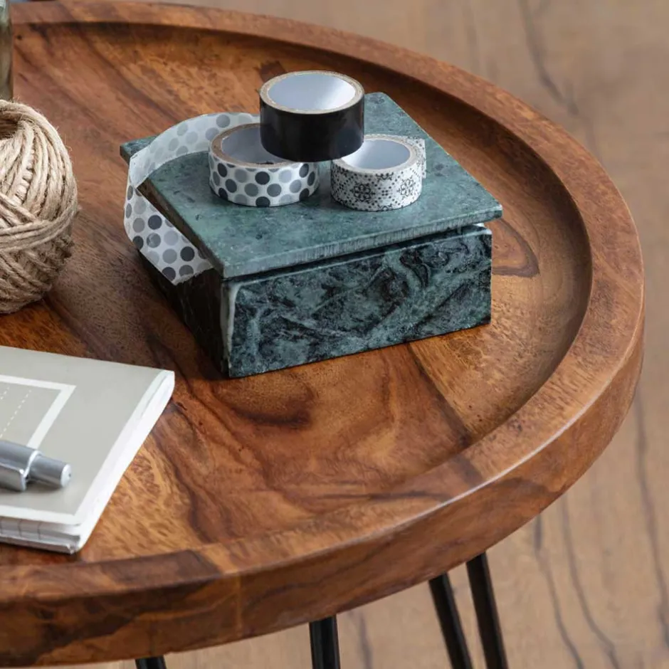 Runder Wohnzimmertisch mit Haarnadel Beinen - Venjar^Wohnen