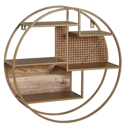 Rundes Hängeregal in Messing aus Metall - Perunia^Wohnen Clearance