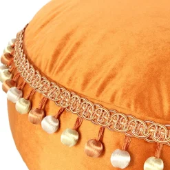 Wohnen Rundes Samt Bodenkissen in Bronze - Ashela