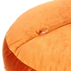 Wohnen Rundes Samt Bodenkissen in Bronze - Ashela