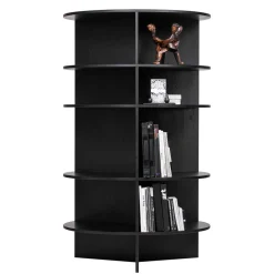 Wohnen Rundes Standregal aus Esche Massivholz - Nircana