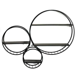 Rundes Wandregal aus schwarzem Metall - Zlotka^Wohnen Outlet