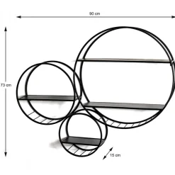 Rundes Wandregal aus schwarzem Metall - Zlotka^Wohnen Outlet