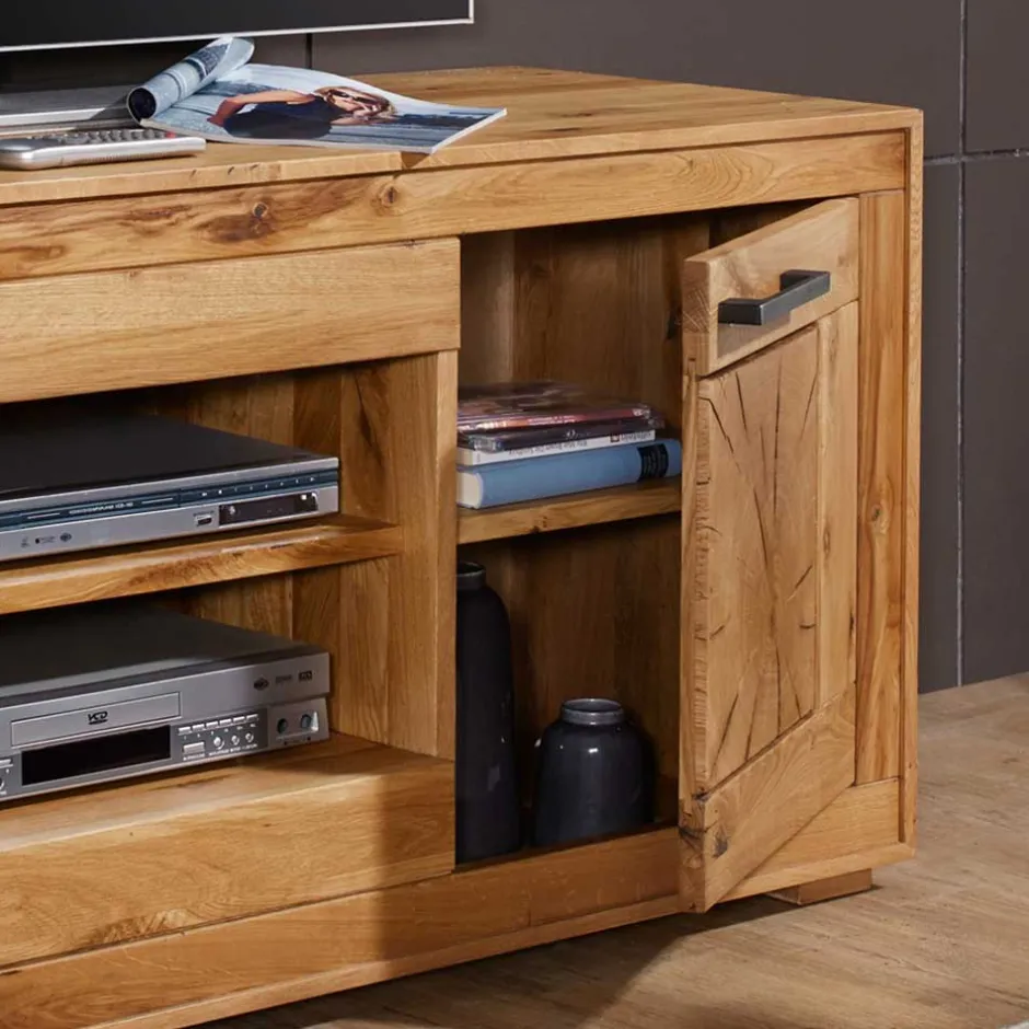 Rustikale Schrankwand Troncon aus Wildeiche (vierteilig)^Wohnen Sale