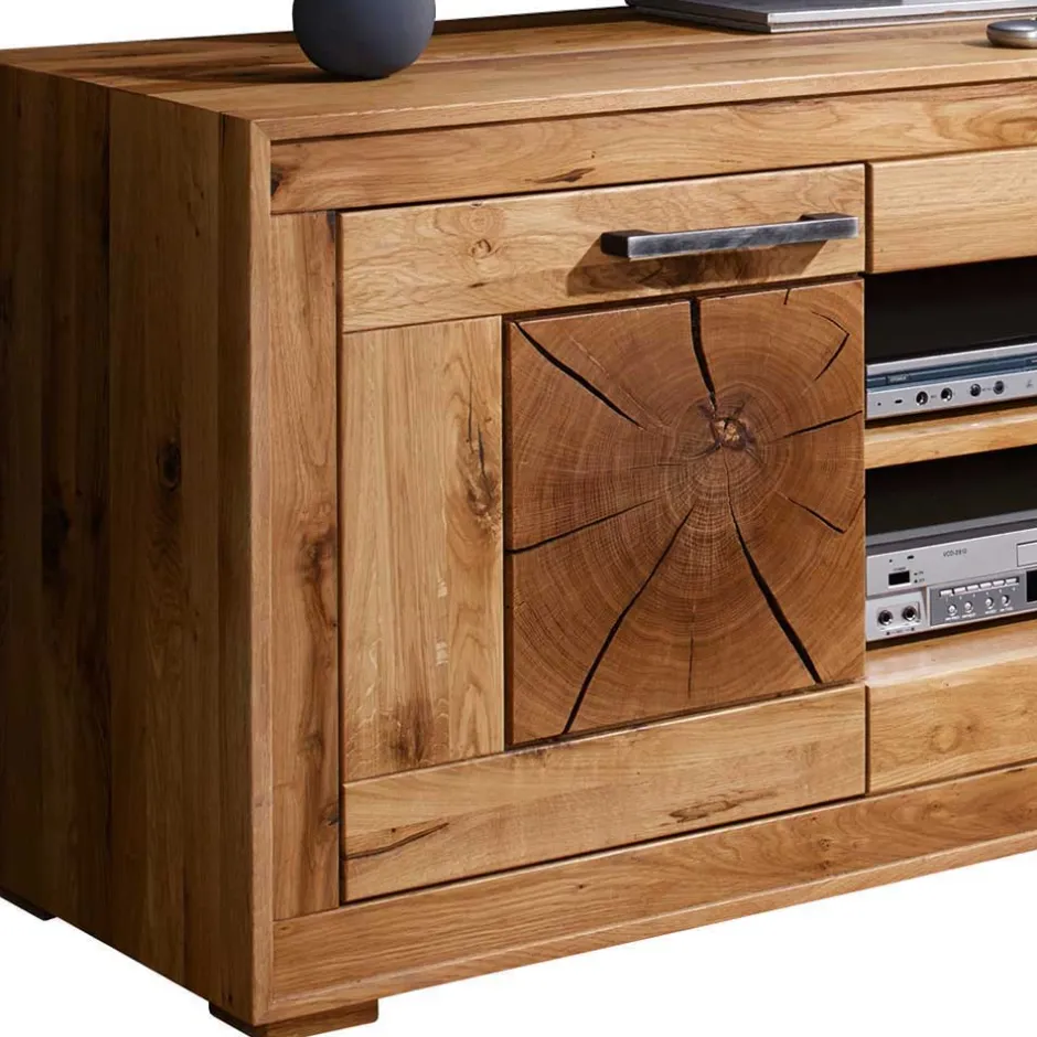 Rustikale Schrankwand Troncon aus Wildeiche (vierteilig)^Wohnen Sale