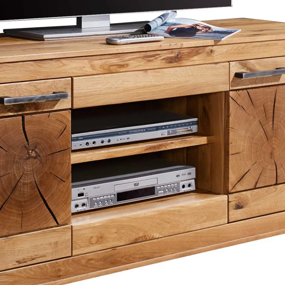 Rustikale Schrankwand Troncon aus Wildeiche (vierteilig)^Wohnen Sale