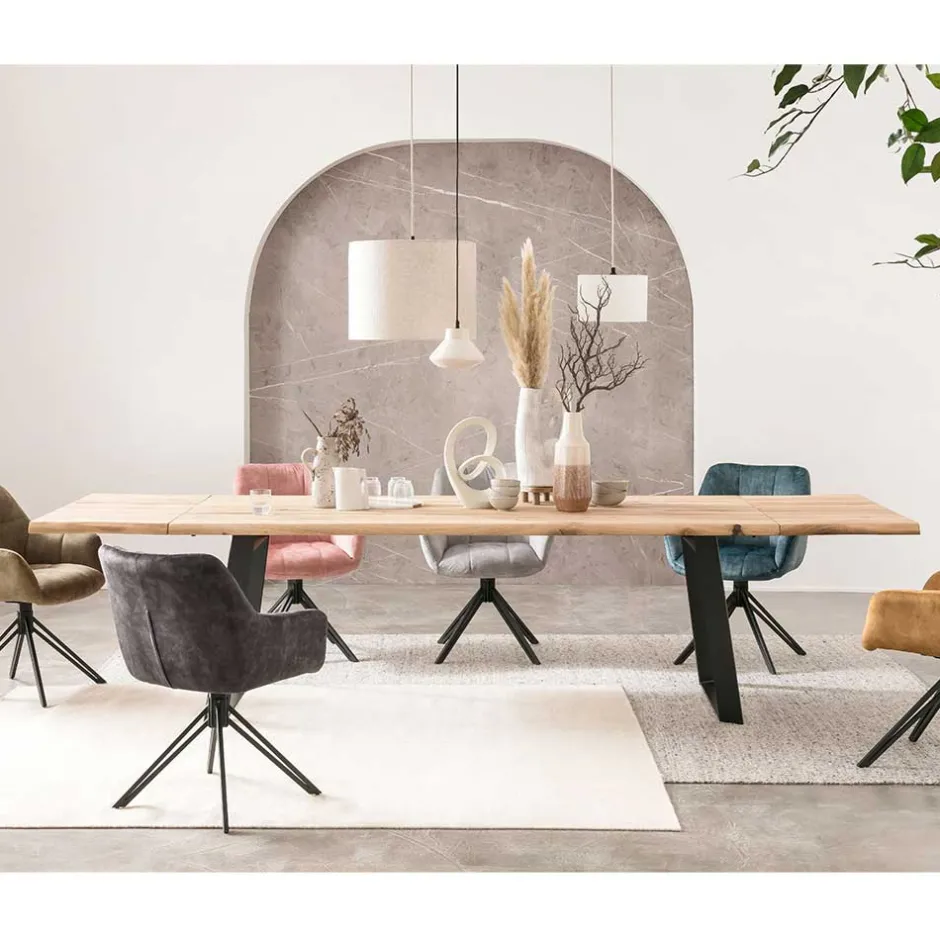 Rustikaler Esstisch mit Naturkanten Eiche - Zavana^Wohnen Discount