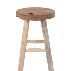Wohnen Rustikaler Holzhocker aus Teak Massivholz - Isabelona
