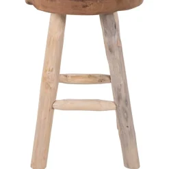 Wohnen Rustikaler Holzhocker aus Teak Massivholz - Isabelona