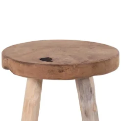 Wohnen Rustikaler Holzhocker aus Teak Massivholz - Isabelona