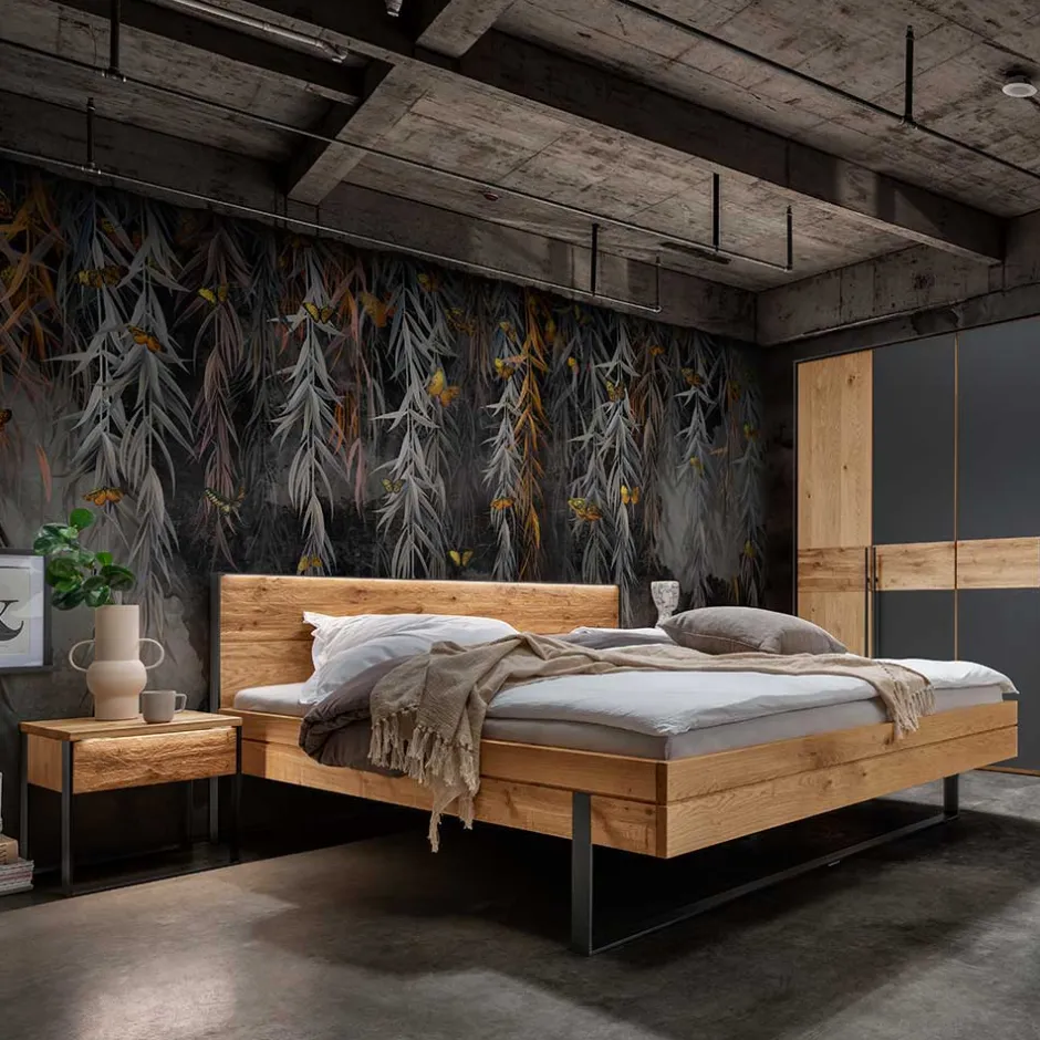 Rustikales Design Bett auf Kufen - Claas^Wohnen Discount