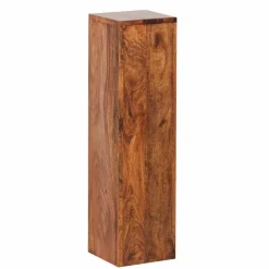 Wohnen Rustikales Holz Pflanzensäulen Set Hoslo aus Sheesham massiv (dreiteilig)