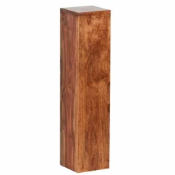 Wohnen Rustikales Holz Pflanzensäulen Set Hoslo aus Sheesham massiv (dreiteilig)