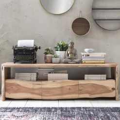 Rustikales TV Lowboard mit Baumkante - Necrus^Wohnen Sale