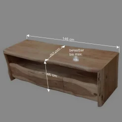 Rustikales TV Lowboard mit Baumkante - Necrus^Wohnen Sale