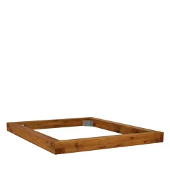 Rustikales Wildeiche Holzbett mit Metallkufen - Space^Wohnen Clearance