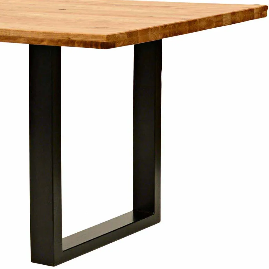 Rustikal-moderner Esstisch Grosma mit Holzplatte massiv rechteckig^Wohnen Outlet