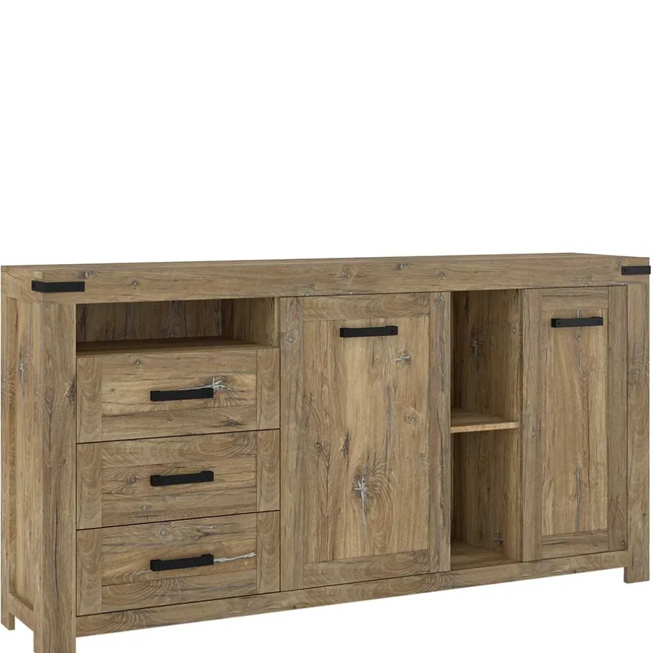 Rustikal-modernes Sideboard in Eiche Dunkel - Ginetta^Wohnen Best
