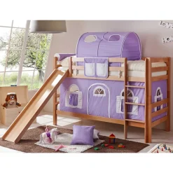 Kinder Wohnen Rutsche Doppelstockbett aus Buche Natur - Hamjon