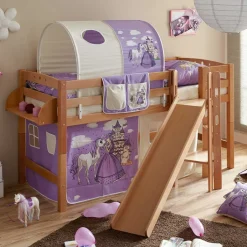 Kinder Wohnen Rutsche Podest Hochbett in Buche Natur - Russell