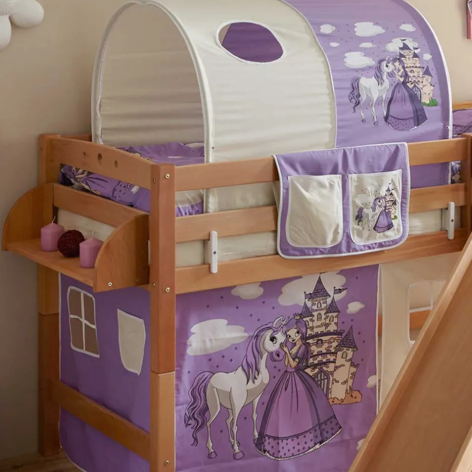 Kinder Wohnen Rutsche Podest Hochbett in Buche Natur - Russell