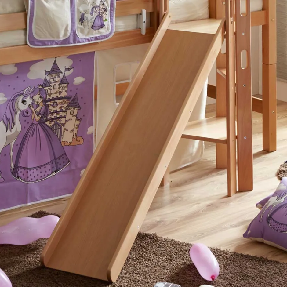 Kinder Wohnen Rutsche Podest Hochbett in Buche Natur - Russell