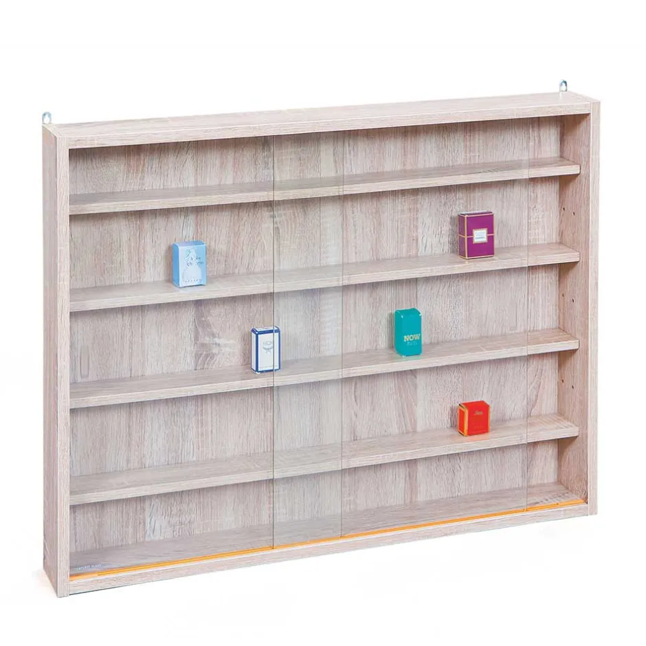 Wohnen Sammler Hängevitrine Taupos in Eiche Sonoma