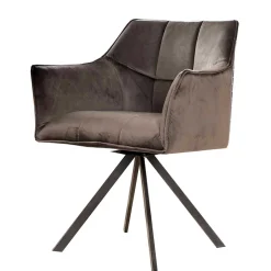 Samt Armlehnenstuhl in Anthrazit - Welinda (2er Set)^Wohnen Sale