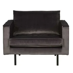 Samt bezogener Polstersessel in Anthrazit Ertrego Retro^Wohnen