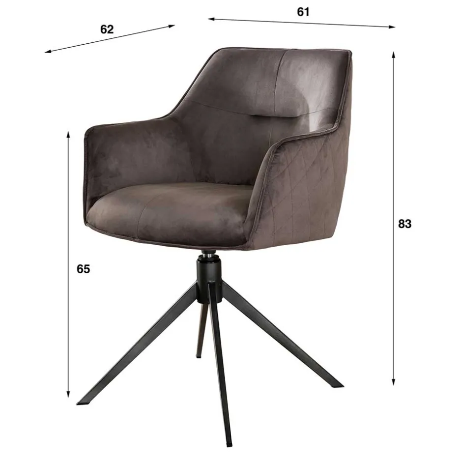 Samt Drehstühle mit Armlehnen - Austino (2er Set)^Wohnen New