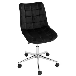 Wohnen Samt Drehstuhl in Schwarz - Elvadia