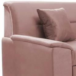 Samt Eckcouch in Altrosa mit Schlaffunktion - Donegal^Wohnen Hot