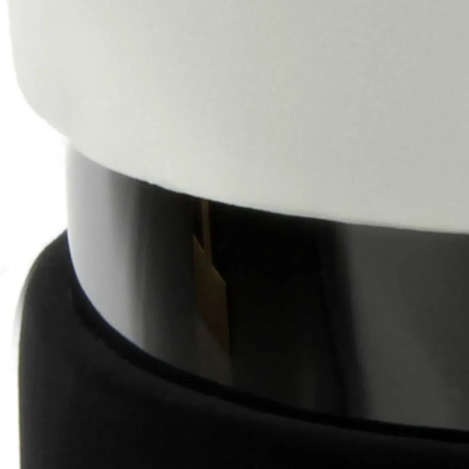 Samt Hocker in Creme & Schwarz - Gilianoa^Wohnen Hot