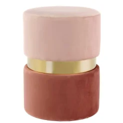Samt Hocker in Rosa hell & dunkel mit Gold - Adelaide^Wohnen Outlet