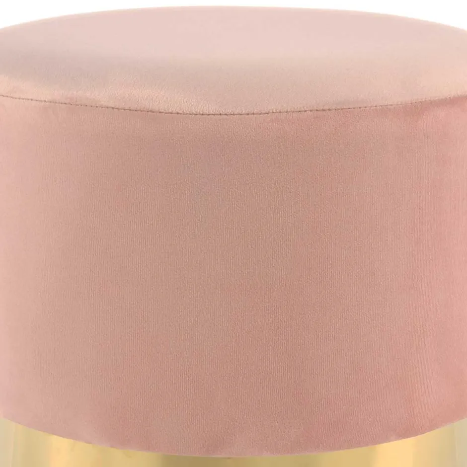 Samt Hocker in Rosa hell & dunkel mit Gold - Adelaide^Wohnen Outlet