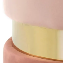 Samt Hocker in Rosa hell & dunkel mit Gold - Adelaide^Wohnen Outlet