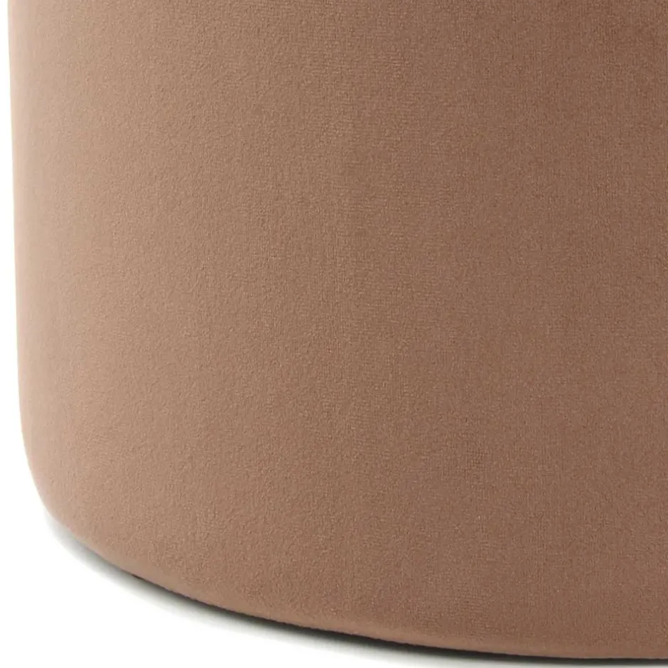 Samt Hocker Set in Hellbraun & Braun - Valerana (zweiteilig)^Wohnen New