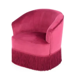 Samt Kindersessel in Pink mit Fransen - Lagada^Wohnen Hot