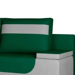 Wohnen Samt Klappcouch in Dunkelgrün und Hellgrau - Alaleva